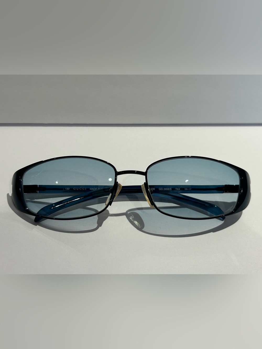 Gucci Women's Black Frame Sunglasses with Blue Gradient Lenses GG2558/S
